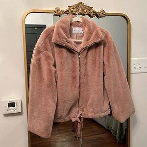 Rebecca Minkoff Pink Faux Fur Jacket